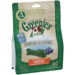 Greenies Blueberry Flavor Dog Dental Treat 12 oz 20 Count Petite
